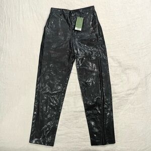 GUCCI $4200 LEATHER PANTS, BLACK, SIZE 44